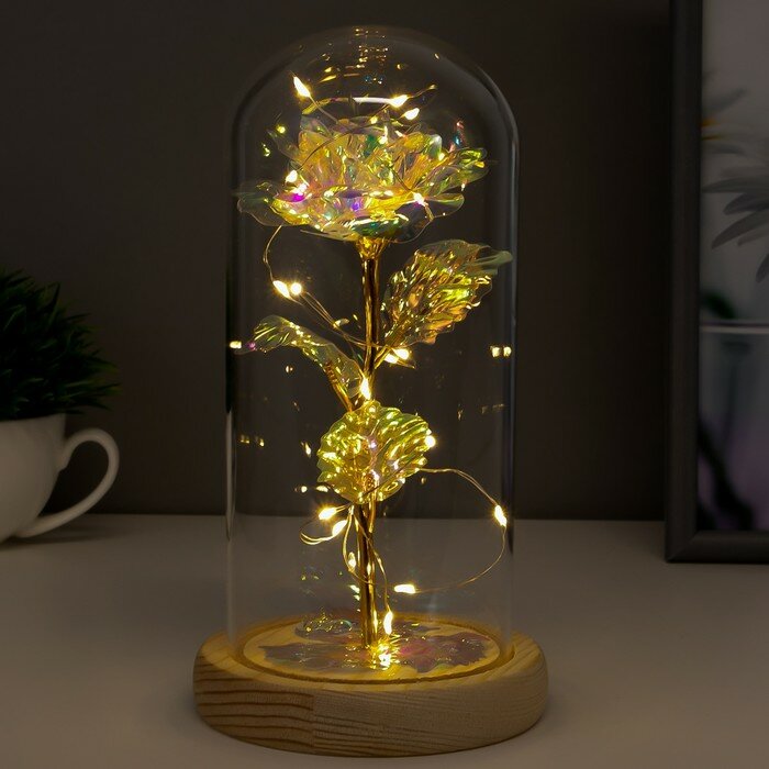 Настольные RISALUX Ночник "Яркий цветок" LED от батареек 3хААА 11х11х21,5 см - фотография № 3