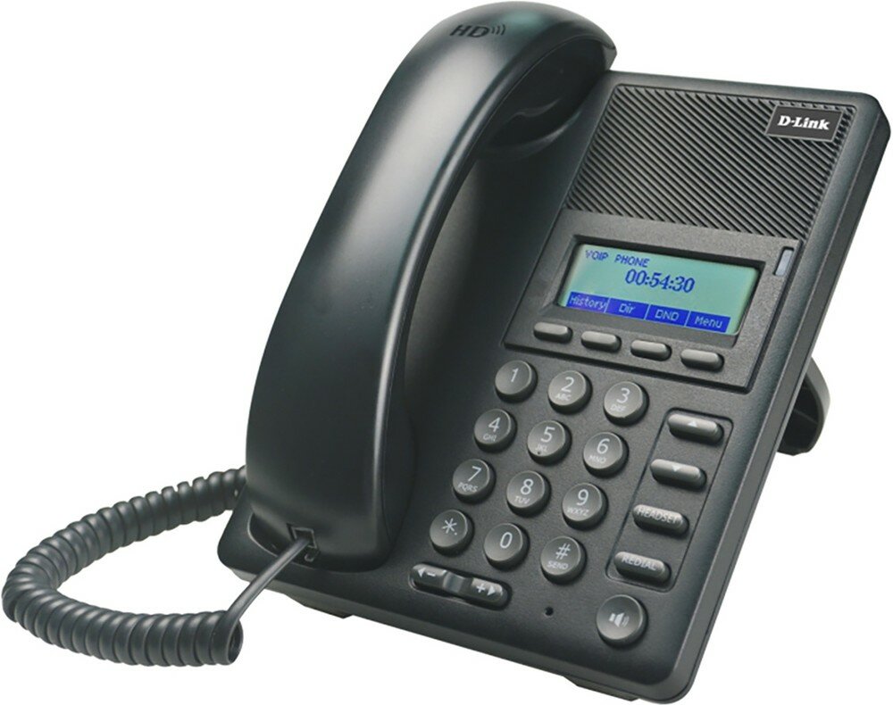 Телефон IP D-Link DPH-120SE/F1B с 1 WAN-портом 10/100Base-TX с PoE и 1 LAN-портом 10/100Base-TX