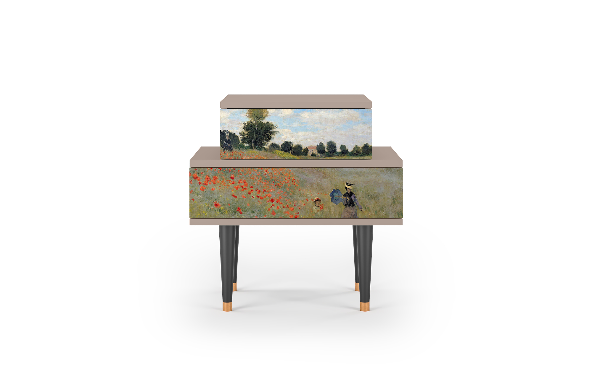 Прикроватная тумба - STORYZ - NS1 The Poppy Field near Argenteuil by Claude Monet , 58 x 58 x 41 см, Бежевый - фотография № 2