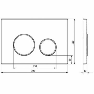 Кнопка смыва Veconi Round Design VFRD004BLG цвет черный, кайма матовое золото - фотография № 2