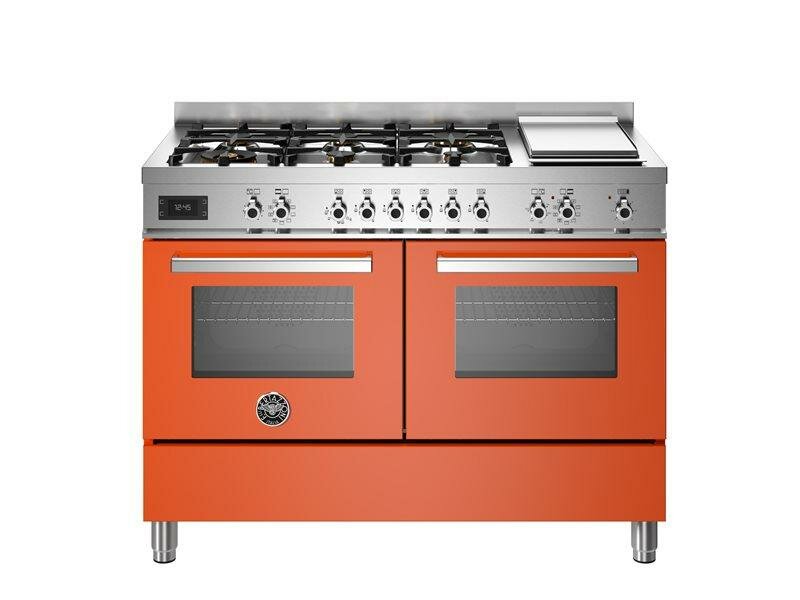 PRO126G2EART Варочный центр Bertazzoni 6 газовых конфорок два многофункциональных электрических шкафа 120 см Оранжевый глянец