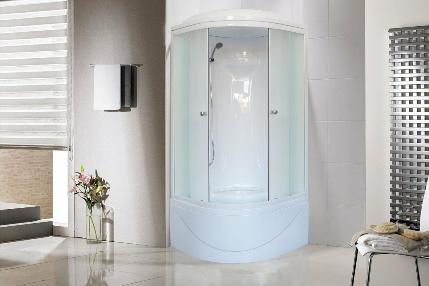 Душевая кабина Royal Bath RB90BK1-M 90x90 профиль белый/стекло матовое