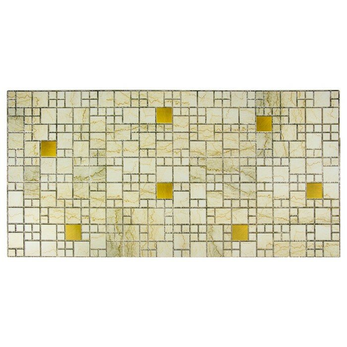 Панель ПВХ Мозаика Мрамор с золотом 955х480 мм шт - фотография № 1