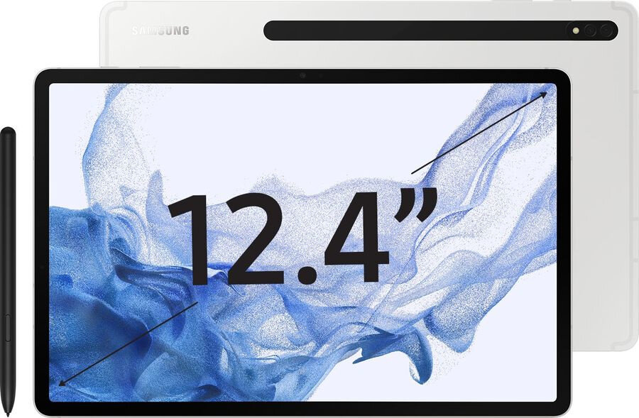 Планшет Samsung Galaxy Tab S8+ SM-X806, 8ГБ, 128GB, 3G, 4G, Android 12 серебристый [sm-x806bzsame