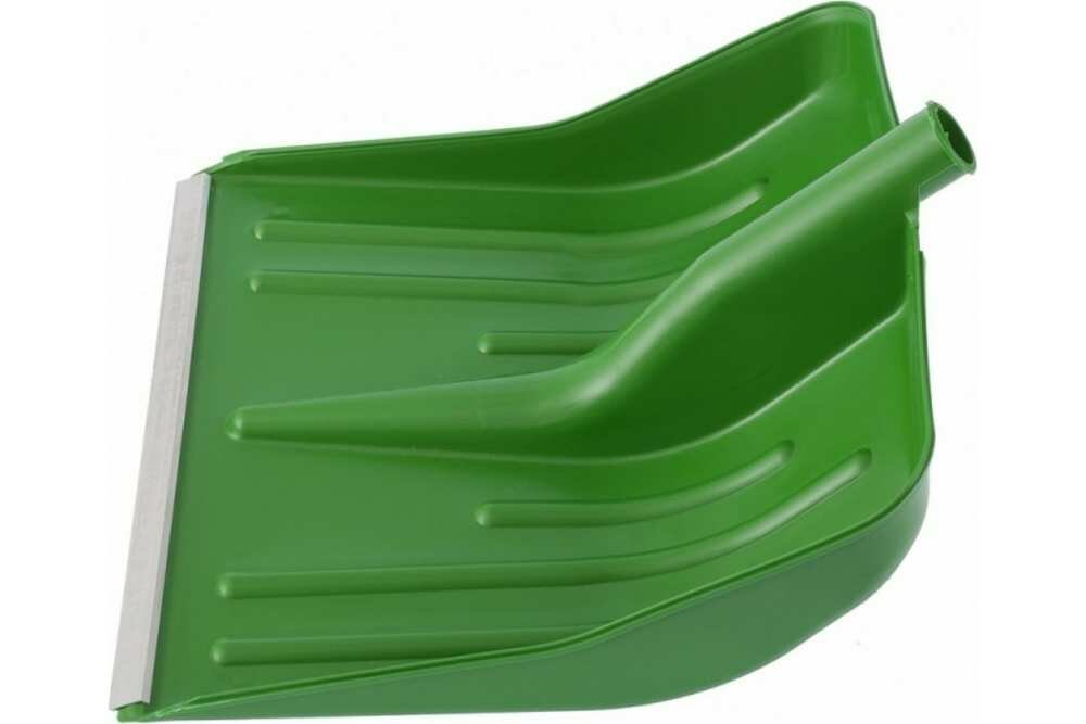 Лопата для уборки снега пластиковая, зеленая, 420х425 мм, без черенка, Россия// Сибртех 61619 .