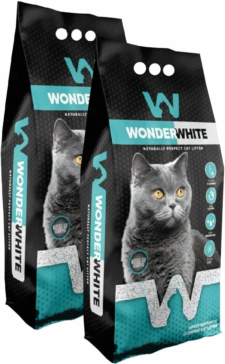 фото WONDER WHITE MARSEILLE SOAP наполнитель комкующийся для туалета кошек с ароматом марсельского мыла (10 + 10 кг)