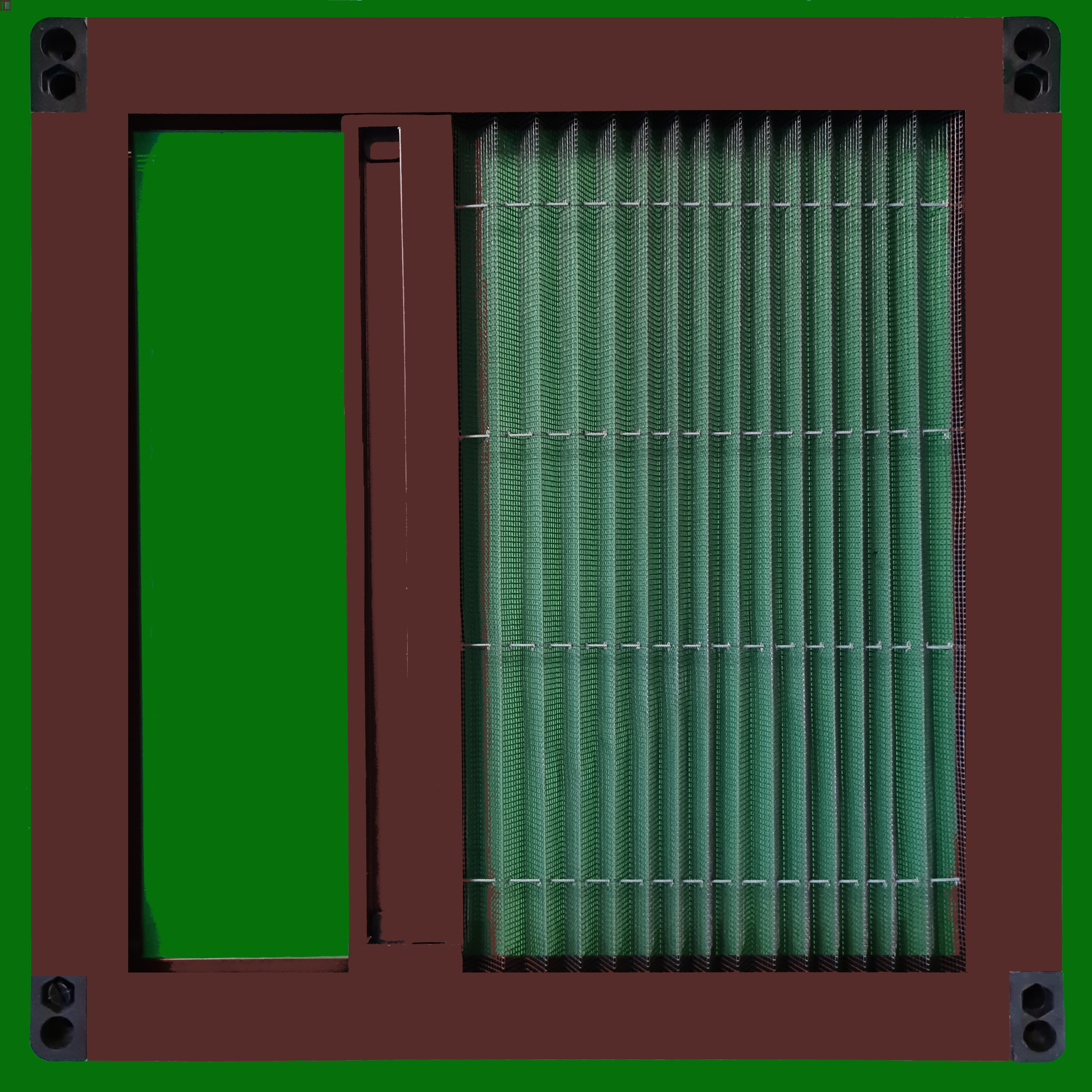Раздвижная москитная сетка плиссе slim коричневая на окно 200x70 - фотография № 2