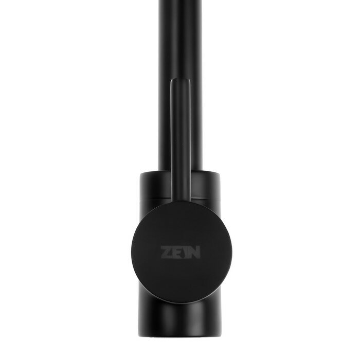 Смеситель для кухни ZEIN ZF-011, картридж керамика 40 мм, латунь, черный - фотография № 3