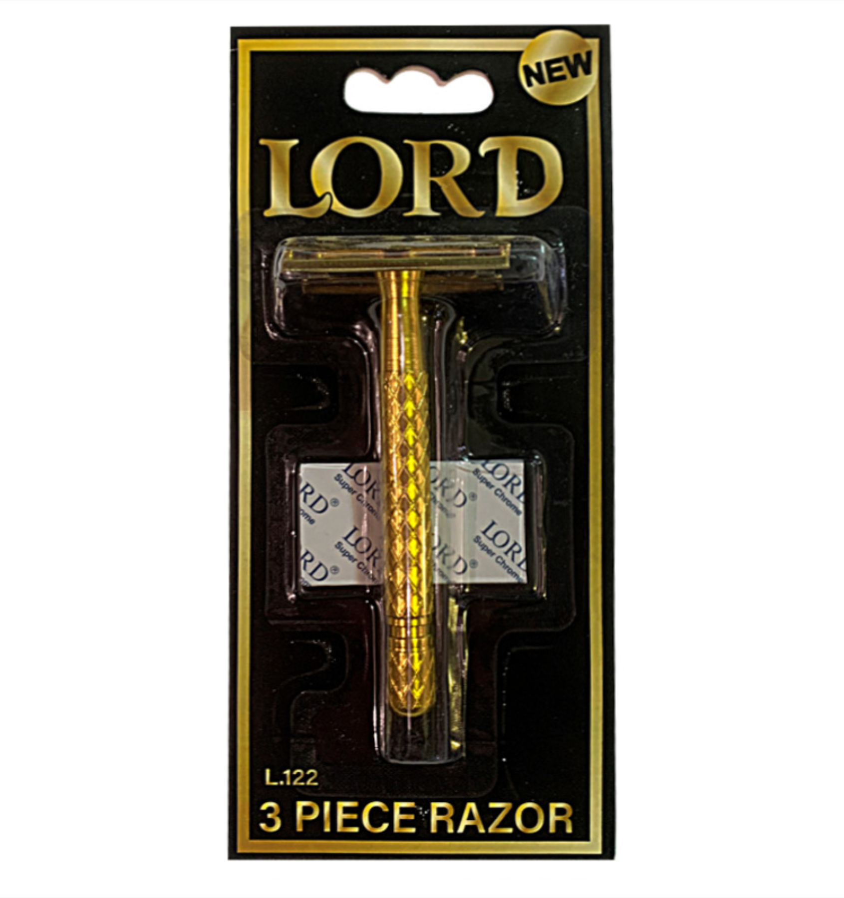 фото Лорд / Lord L122 - Станок для бритья металлический Т-образный золотой