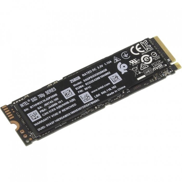 M.2 2280 2TB Intel 660p Series Client SSD SSDPEKNW020T8X1 PCIe Gen3x4 with NVMe, 1800/1800, IOPS 220/220K, MTBF 1.6M, 3D QLC,