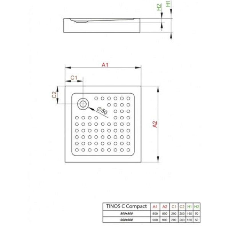 Душевой поддон Radaway Tinos C 90x90 см S4TIC9090-08, белый