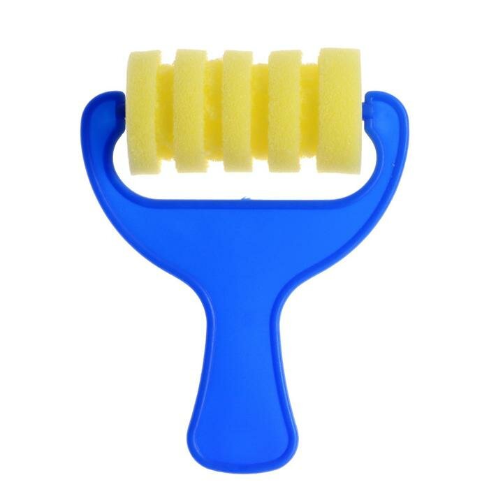 фото Валик для краски фигурный, поролон, 70 мм, вертикальные полоски, в пакете