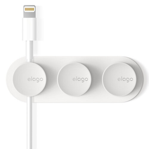 Elago органайзер для проводов Magnetic Cable management (3 buttons + Bar) White