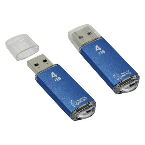 Флешка USB SMARTBUY V-Cut 4ГБ, USB2.0, голубой [sb4gbvc-b]