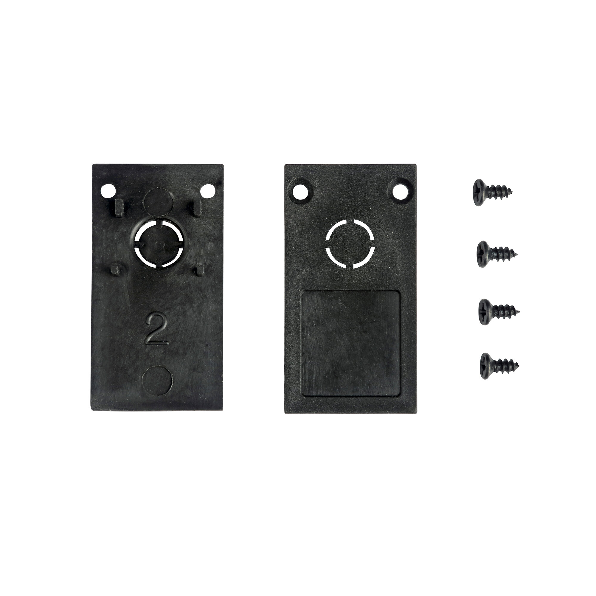 фото Комплект из Vitaluce VT0313-01 2х черных торцевых заглушек для трекового накладного профиля