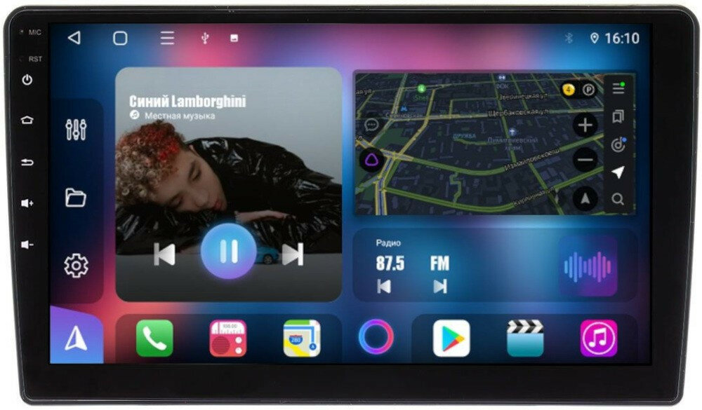 Универсальная магнитола без рамки (экран 9") - FarCar XL855M на Android 10, 8-ядер, 6+128, Carplay, 4G-SIM