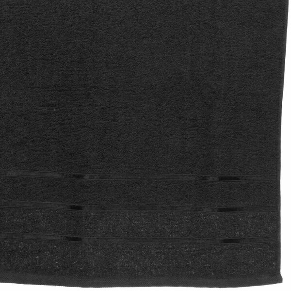 Полотенце махровое 100*150см "LUNA" цвет черный 10650 плотность 360гр/м2 с петелькой-подвесом - фотография № 4