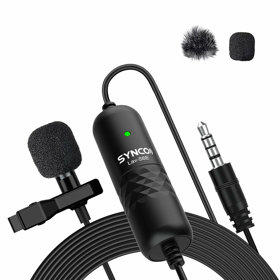 Микрофон петличный SYNCO Lav-S6E Всенаправленный с шумоподавлением, 6м.