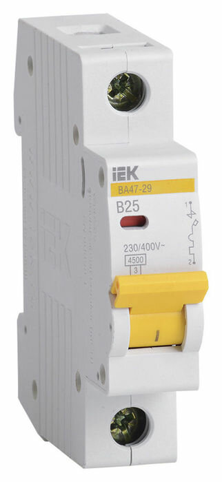   IEK  47-29 (MVA20-1-025-B) 25A 4.5kA 1 (B)