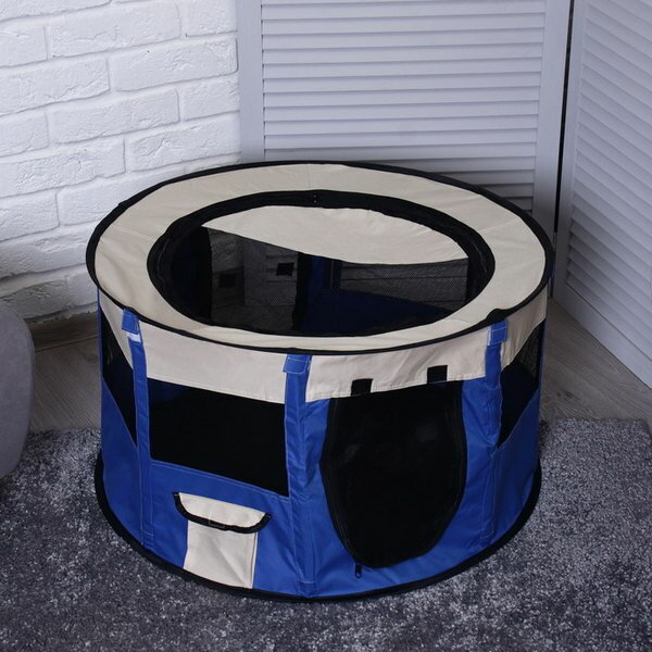 Вольер для животных, тентовый, круглый, 70 x 40 см, синий - фотография № 2