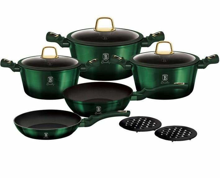 Набор посуды BERLINGER HAUS BH-6065 Emerald Collection 10 предмета, зеленый