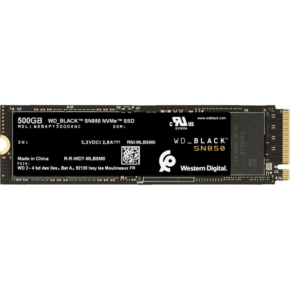 SSD жесткий диск 500GB WDC SN850 BLACK WDBAPY5000ANC-WRSN