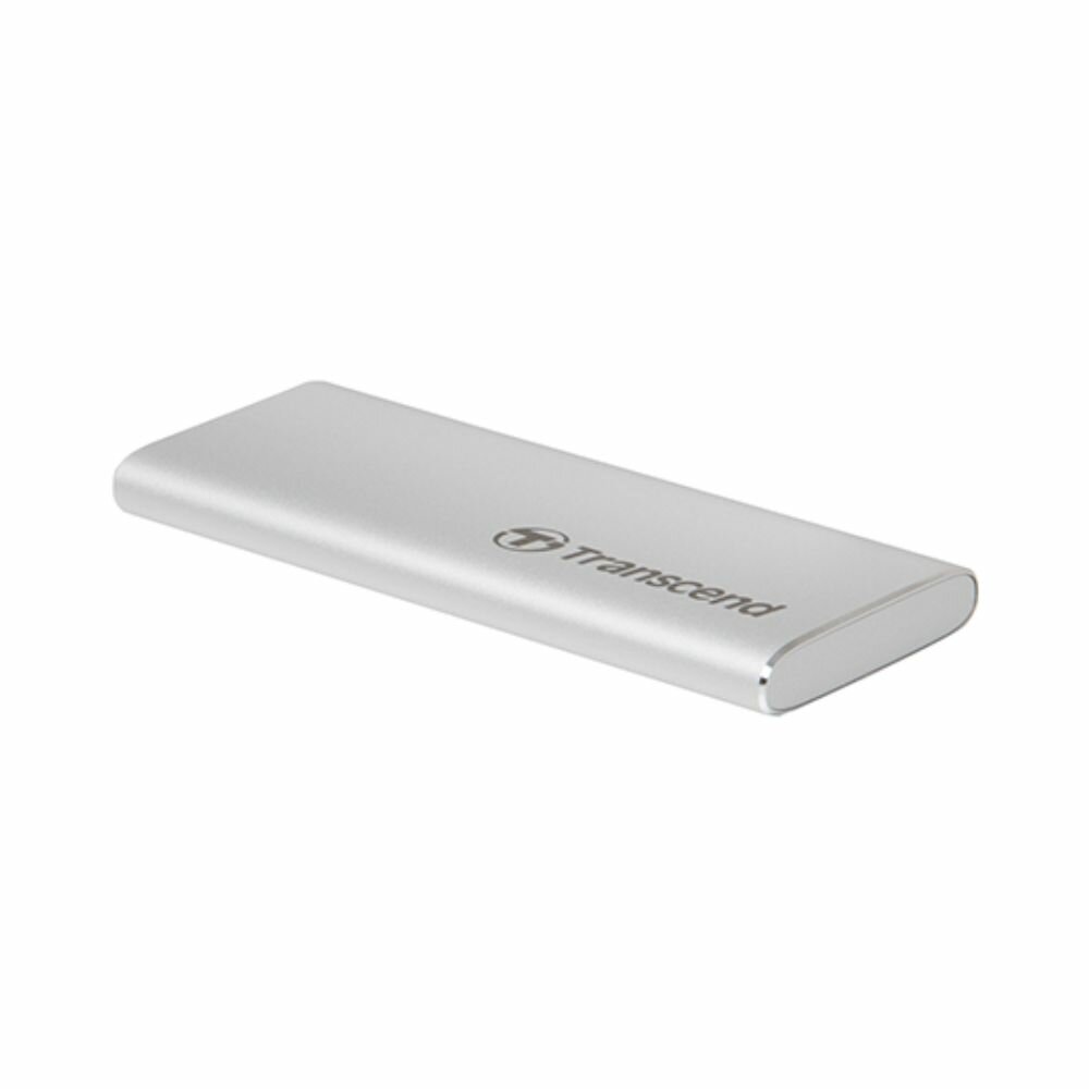 Внешний External SSD Transcend 500Gb ESD260C /TS500GESD260C/ (USB3.1 gen 2, Type C 520/460Mbs, 3D NAND, 81x34x8mm, 33g) Silver