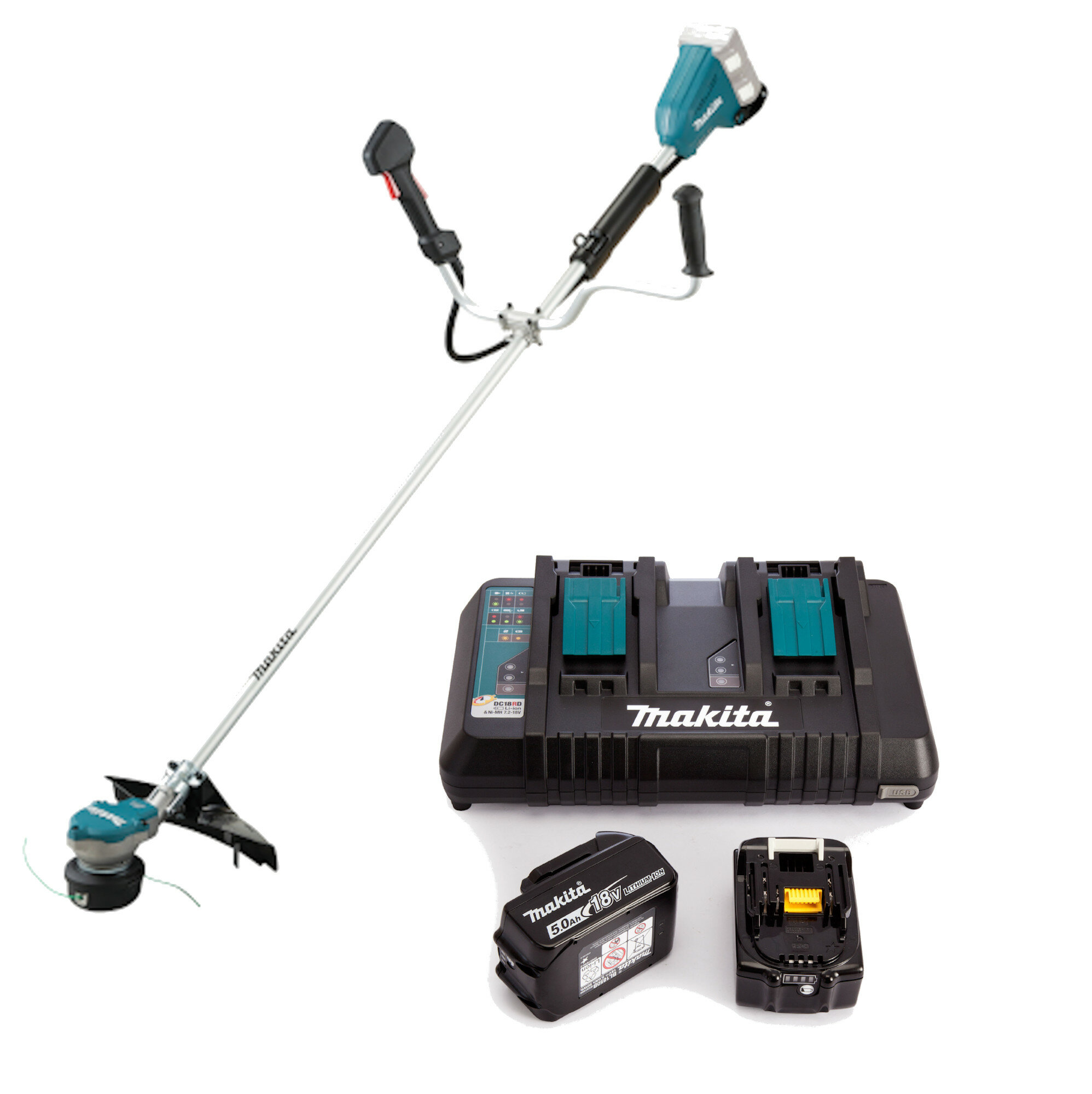 Аккумуляторный триммер Makita DUR368AZ-PT2 (2*BL1850B и з/у DC18RD в комплекте)