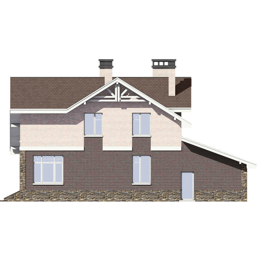 45-00AGL-Catalog-Plans - Проект двухэтажного дома из газобетона с террасой - фотография № 4