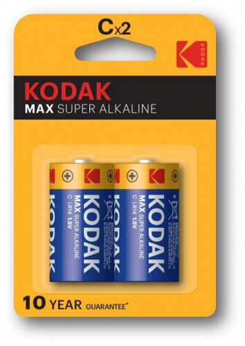 Элемент питания Kodak Max Super Alkaline C LR14 бл 2