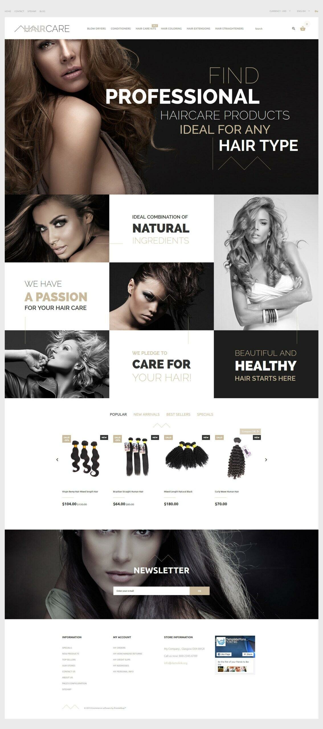 Hair Care Тема PrestaShop