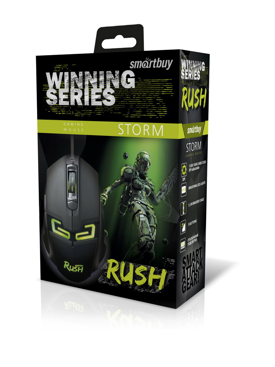 Проводная мышь игровая SmartBuy Rush Storm SBM-916G-K Black