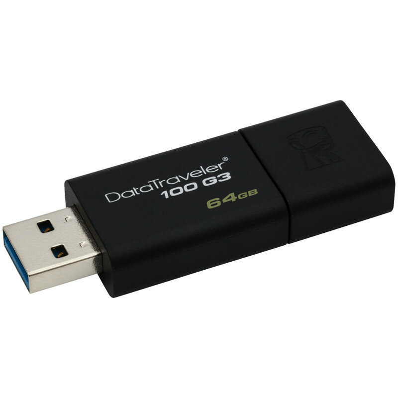 Память Kingston DT100G3 64GB, USB 3.0 Flash Drive, черный ( Артикул 277844 )