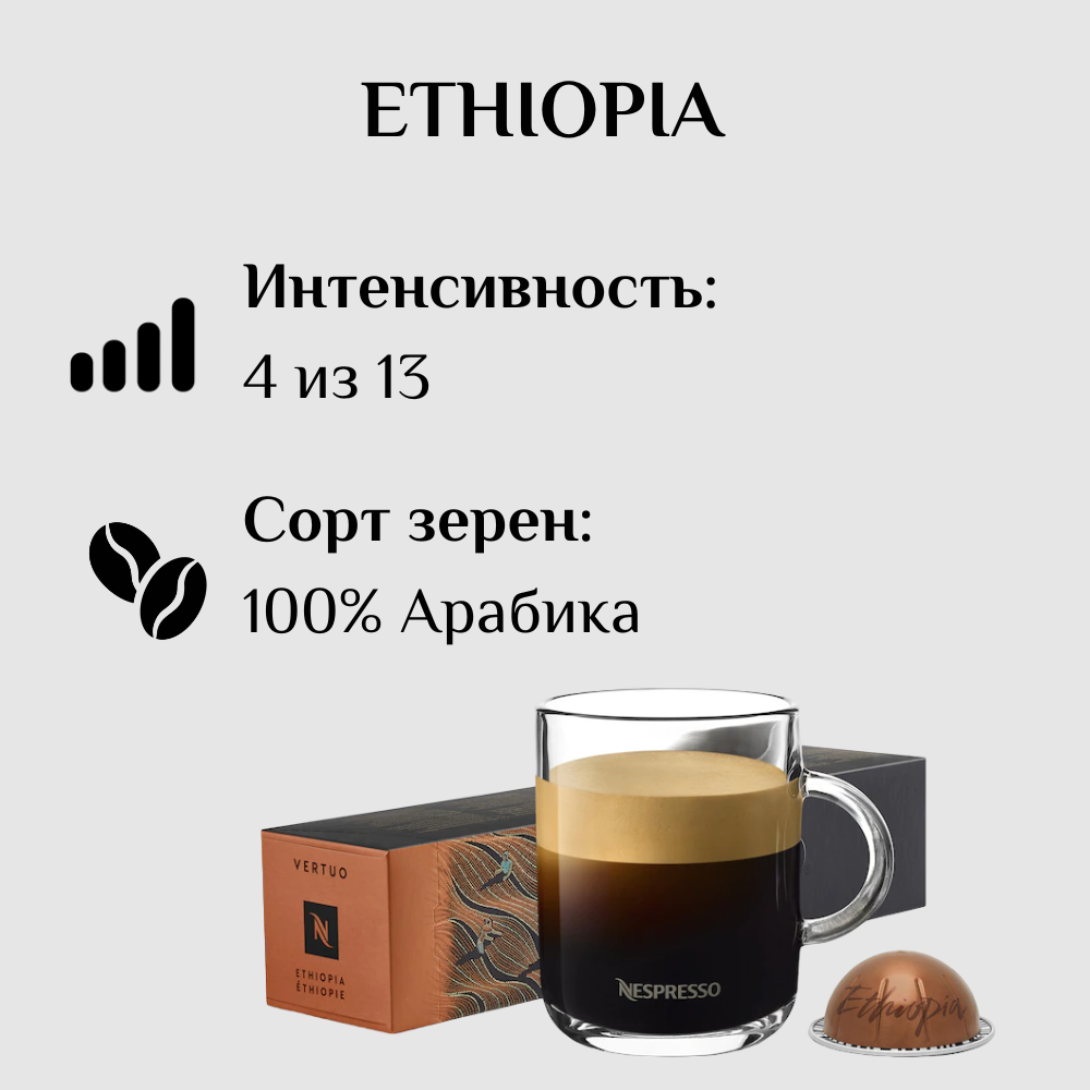 Капсулы для кофемашины Nespresso Vertuo ETHIOPIA 100 штук - фотография № 3