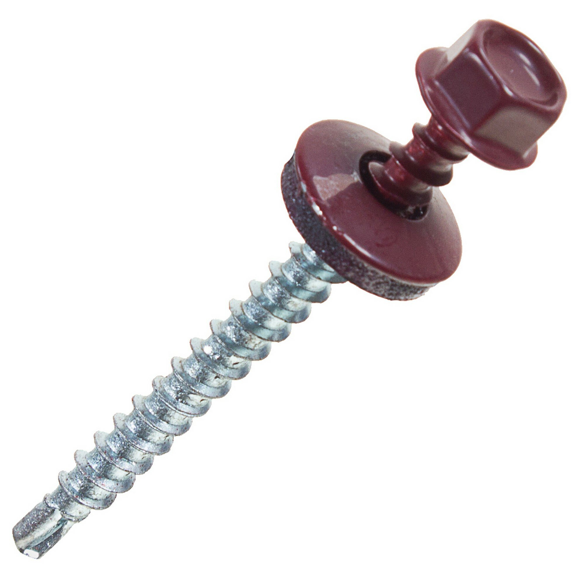 фото Саморез кровельный 4,8х51 RAL3005 красный, 55 шт