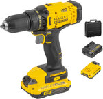 Дрель-шуруповерт аккумуляторная Stanley SCD700C2K, 18 В Li-ion 2x1.5 Ач - изображение