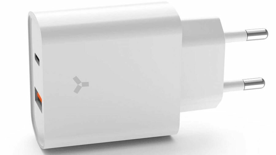 Сетевое зарядное устройство ACCESSTYLE Crystal 20WUT, USB + USB type-C, 3A, белый [crystal 20wut white]