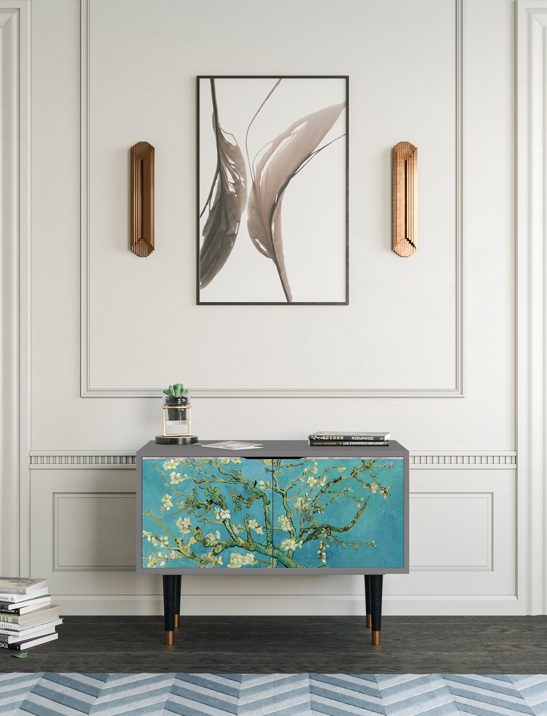 Комод - STORYZ - S1 Almond Blossom by Van Gogh, 93 x 69 x 48 см, Серый - фотография № 1