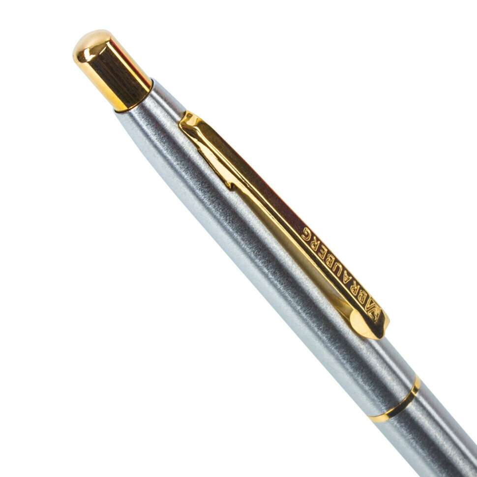 Ручка подарочная шариковая BRAUBERG Brioso, синяя, корпус серебристый с золотистыми деталями, линия письма 0,5 мм, 143463, 143463 - фотография № 6