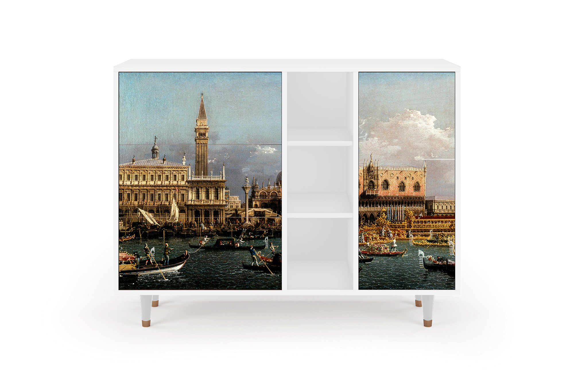 Комод - STORYZ - BS2 The Bucintoro at the Molo on Ascension Day by Canaletto, 125 x 97 x 48 см, Белый - фотография № 2