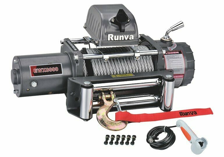 Лебедка Runva EWX 8000 S, 3630 кг, 12V, стальной трос