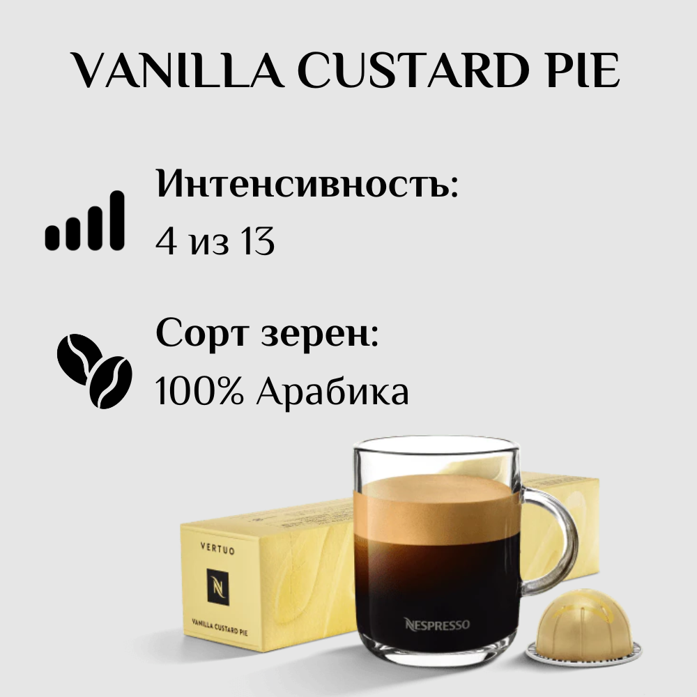 Капсулы для кофемашины Nespresso Vertuo VANILLA CUSTARD PIE 100 штук - фотография № 3