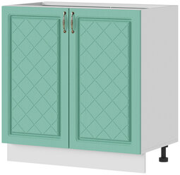 Кухонный модуль, напольный ШН 800, без столешницы, Белый / Модена Дуб бирюзовый