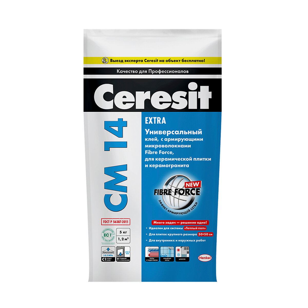 Хенкель Рус Клей для плитки Ceresit CM 14 Extra, 5 кг