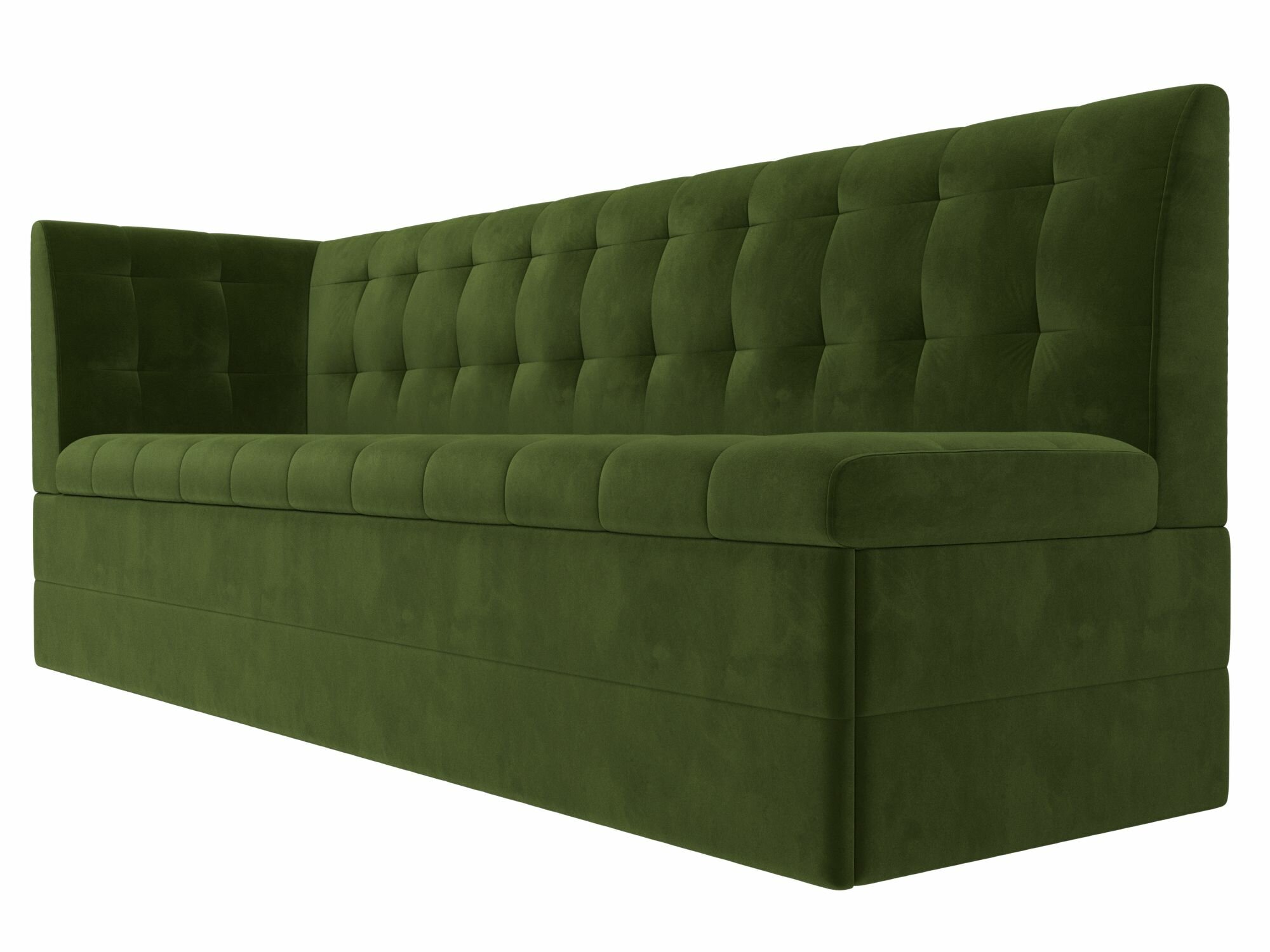 Кухонный диван Лига Диванов Бриз с углом слева Микровельвет Зеленый - фотография № 3
