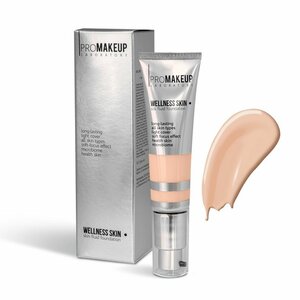 Фото Promakeup laboratory WELLNESS SKIN skin fluid foundation тональный флюид с шелковым покрытием. Тон 105 светло-песочный (теплый)