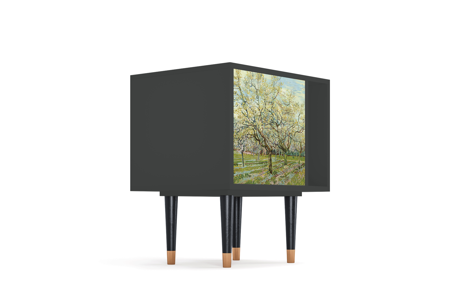 Прикроватная тумба - STORYZ - S2 The White Orchard by Van Gogh, 58 x 69 x 48 см, Антрацит - фотография № 4