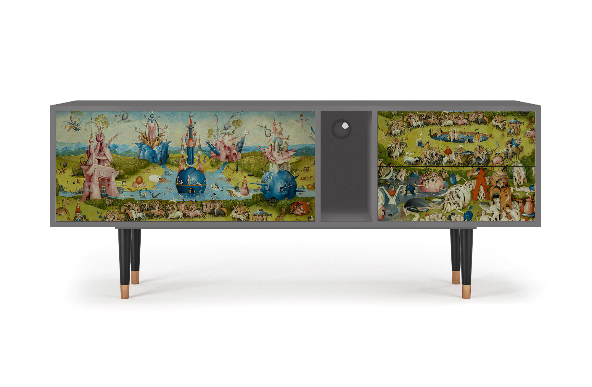 ТВ-Тумба - STORYZ - T1 The Garden by Hieronymus Bosch, 170 x 69 x 48 см, Серый - фотография № 2