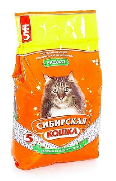 Сибирская кошка Бюджет: Впитывающий наполнитель 5л 2 кг 26271 (2 шт)