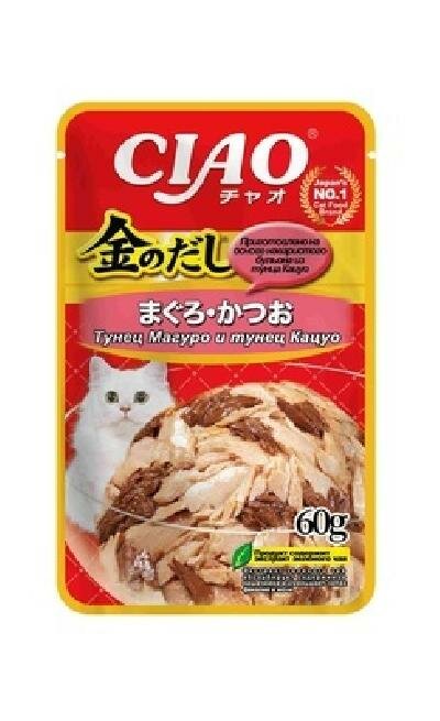 фото Inaba Киннодаси паучи Микс тунцов в желе для кошек 0,06 кг 60093 (7 шт)